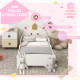 ZONEKIZ Unicorn-Designed Toddler Bed, Kids Bedroom Furniture, for Ages 3-6 Years, 143 x 74 x 67cm - White