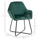 Velvet-Feel Plisse Back Accent Chair - Green