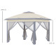 Outsunny 330cm x 330cm Pop Up Canopy, Double Roof Foldable Canopy Tent with Zipped Mesh Sidewalls, Height Adjustable and Carryin