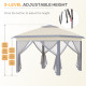 Outsunny 330cm x 330cm Pop Up Canopy, Double Roof Foldable Canopy Tent with Zipped Mesh Sidewalls, Height Adjustable and Carryin