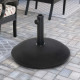 Outsunny 25kgs Round Parasol Base Concrete Umbrella Weight Stand Patio Outdoor Black Dia 49cm