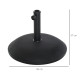 Outsunny 25kgs Round Parasol Base Concrete Umbrella Weight Stand Patio Outdoor Black Dia 49cm