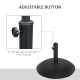 Outsunny 25kgs Round Parasol Base Concrete Umbrella Weight Stand Patio Outdoor Black Dia 49cm