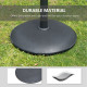 Outsunny 25kgs Round Parasol Base Concrete Umbrella Weight Stand Patio Outdoor Black Dia 49cm