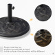 Outsunny 19KG Resin Umbrella Base Garden Parasol Base Stand Round Sun Shade Holder Suitable For Pole Between Φ38mm to Φ48mm