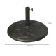 Outsunny 19KG Resin Umbrella Base Garden Parasol Base Stand Round Sun Shade Holder Suitable For Pole Between Φ38mm to Φ48mm