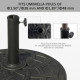 Outsunny 19KG Resin Umbrella Base Garden Parasol Base Stand Round Sun Shade Holder Suitable For Pole Between Φ38mm to Φ48mm