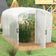 Outsunny Polytunnel Greenhouse Walk-in Grow House with UV-resistant PE Cover, Door and Galvanised Steel Frame, 2 x 2 x 2m, White