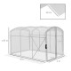 Outsunny Polytunnel Greenhouse Walk-in Grow House with UV-resistant PE Cover, Door and Galvanised Steel Frame, 2 x 2 x 2m, White