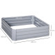 Outsunny Set of 2 291L Raised Garden Bed, Elevated Galvanised Planter Box for Flowers, Herbs, 100x100x30cm, Grey