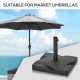 Outsunny 20kg Square Parasol Base Outdoor Garden Cement Umbrella Weight Stand Holder, Fits Φ32mm,Φ38mm,Φ48mm Pole - Black