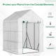 Outsunny Greenhouse for Outdoor, Portable Gardening Plant Grow House with 2 Tier Shelf, Roll-Up Zippered Door, PE Cover, 143 x 1