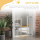 PawHut Metal 74-87cm Adjustable Pet Gate Safety Barrier w/ Auto-Close Door White