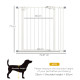 PawHut Metal 74-87cm Wide Adjustable Dog Gate White