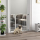 PawHut Metal 74-94cm Adjustable Pet Gate Safety Barrier w/ Auto-Close Door White