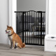 PawHut Pressure Fit Dog Stair Gate No Drilling Safety Gate Auto Close for Doorways, Hallways, 74-94cm Adjustable, 94cm Tall, Bla