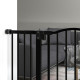 PawHut Pressure Fit Dog Stair Gate No Drilling Safety Gate Auto Close for Doorways, Hallways, 74-94cm Adjustable, 94cm Tall, Bla