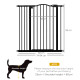 PawHut Pressure Fit Dog Stair Gate No Drilling Safety Gate Auto Close for Doorways, Hallways, 74-94cm Adjustable, 94cm Tall, Bla