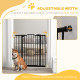 PawHut Pressure Fit Dog Stair Gate No Drilling Safety Gate Auto Close for Doorways, Hallways, 74-100cm Adjustable, 94cm Tall, Bl