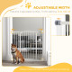 PawHut Pressure Fit Dog Stair Gate No Drilling Safety Gate Auto Close for Doorways, Hallways, 74-100cm Adjustable, 94cm Tall, Wh