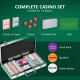 SPORTNOW 300-Piece Poker Chips Set, Poker Set with Mat, Chips, Two Card Decks, Dealer, Five Dices