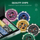 SPORTNOW 300-Piece Poker Chips Set, Poker Set with Mat, Chips, Two Card Decks, Dealer, Five Dices