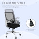 Vinsetto Mesh Office Chair, Computer Desk Chair with Flip-up Armrests, Lumbar Back Support and Swivel Wheels, Black