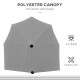 Outsunny 2m Half Parasol Market Umbrella Garden Balcony Parasol with Crank Handle, Base, Double-Sided Canopy, Dark Grey