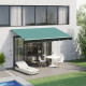 Outsunny 3x2.5 m Sun Shade Canopy Garden Patio Manual Retractable Awning Canopy-Dark Green