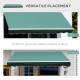 Outsunny 3x2.5 m Sun Shade Canopy Garden Patio Manual Retractable Awning Canopy-Dark Green