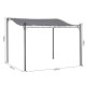 Outsunny 3x3m Freestanding Metal Wall Awning Canopy Grey