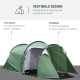 Outsunny Three-Man, Two-Room Tent - Green