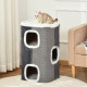 PawHut Sisal Cat Barrel with Soft Plush &amp; Lamb Fleece Grey