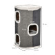 PawHut Sisal Cat Barrel with Soft Plush &amp; Lamb Fleece Grey