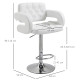 PU Leather Upholstered Swivel Bar Stool, Height Adjustable Barstool with Back, Armrest, Footrest for Kitchen