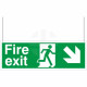 Fire Exit Down Arrow Down Left/Right Double Sided Hanging Sign