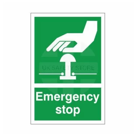 Green Emergency Stop First Aid Sign