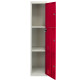 3 x Metal Storage Lockers - Three Doors, Red - Flatpack