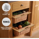 3 x Pull Out Wicker Kitchen Baskets 600mm