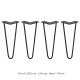 4 x 12&quot; Hairpin Legs - 2 Prong - 10mm - Black