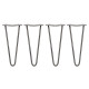 4 x 12&quot; Hairpin Legs - 2 Prong - 10mm - Raw Steel