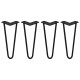 4 x 12&quot; Hairpin Legs - 2 Prong - 12mm - Black