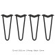 4 x 12&quot; Hairpin Legs - 2 Prong - 12mm - Black