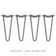 4 x 12&quot; Hairpin Legs - 2 Prong - 12mm - Raw Steel