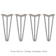 4 x 12&quot; Hairpin Legs - 3 Prong - 10mm - Raw Steel