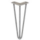 4 x 12&quot; Hairpin Legs - 3 Prong - 10mm - Raw Steel