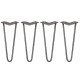 4 x 14&quot; Hairpin Legs - 2 Prong - 12mm - Raw Steel