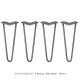 4 x 14&quot; Hairpin Legs - 2 Prong - 12mm - Raw Steel