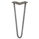 4 x 14&quot; Hairpin Legs - 2 Prong - 12mm - Raw Steel