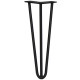 4 x 14&quot; Hairpin Legs - 3 Prong - 12mm - Black